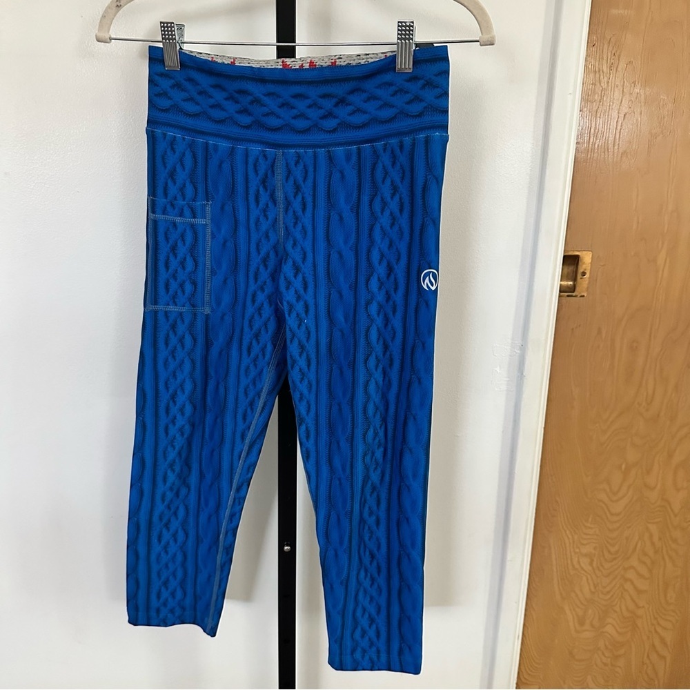 Inknburn Blue Cable Knit Leggings with Side Pocket women 2